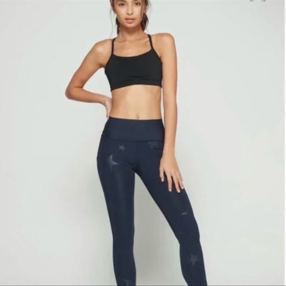 Gap Fit Navy Star Print Full-Length Sculpt leggings size Small